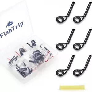 FishTrip 마이크로 막대 팁 수리 키트 - 30개 미끼 캐스팅 낚싯대 가이드 교체 세라믹 링 소금물 담수