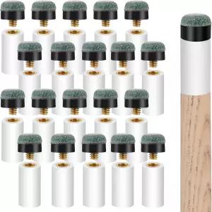 Pimoys 20 세트 당구 큐 팁 교체 키트에 흰색 풀 스틱 페룰 나사 고정 12mm 파란색
