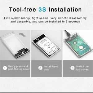 USB 3.0 HDD 인클로저 2.5인치  SSD 하드 드라이브 케이스5Gbps 전송 속도 포함 모바일 외부 하우징 디스크