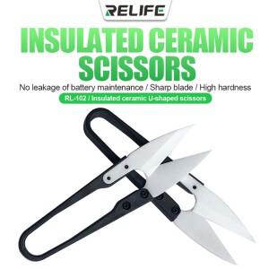 RELIFE RL-102 세라믹 절연 U-가위 배터리 수리용 고경도 특수 가위 컷 케이블 도구