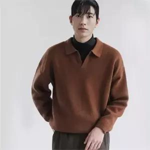 남성 카라 니트 루즈핏 오픈카라 데일리 남성 니트 스웨터 가을