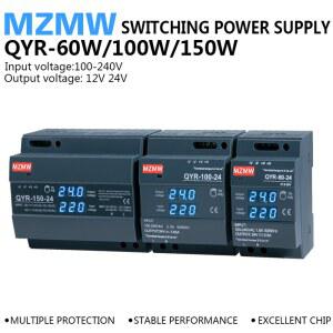 QYR 60W 100W 150W D N 레일 스위칭 전원 공급 장치 AC DC 12V 24V 디지털 디스플레이 단계 모양 산업용 LED 조명 스트립