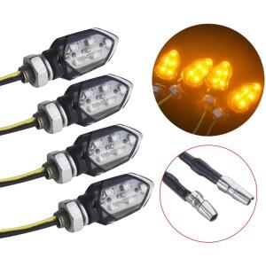 4 개/대 미니 오토바이 연기 렌즈 회전 신호등 5LED 12V 앰버 깜박이 표시 등 오토바이 유니버설 설치가 용