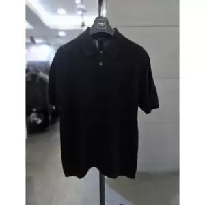 바쏘옴므 세이브존03 바쏘옴므 25 블랙 린넨 혼방 PK카라 반팔 니트 WSYFZ2WT04ABKY (48702733)