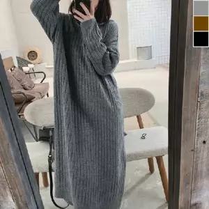 니트 후드 롱원피스 1P 봄가을 심플 데일리 패션 치마