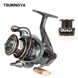 TSURINOYA 더블 스풀 스피닝 낚시 릴 재규어 500 1000 2000 3000 스테인리스 스틸 볼 베어링 담수 해수 릴