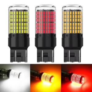 2개 1156 BA15S LED 캔버스 3014 144 SMD P21/5W 7440 T20 방향지시등 후진등 브레이크 등 12V 백색