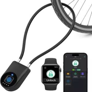 eLink스마트 지문 자물쇠 블루투스 APP 콘트랄이 있는 케이블 15인치 방수 키리스 자전거 실외 냉장고