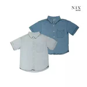 [NIXKIDS]여아) M톤/L톤 세미오버핏 텐셀 데님 반팔 셔츠(FKQMDSA950M)