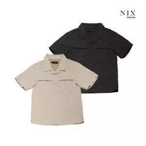 [NIXKIDS]남아) 나일론 노치드카라 반팔 셔츠 (레귤러핏)(FKQMCSH803P)