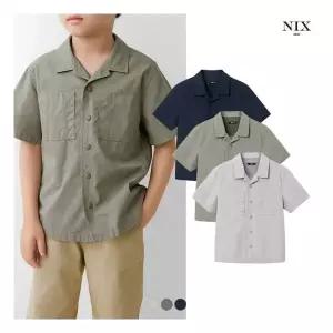 [NIXKIDS]남아) 노치드카라 반팔 셔츠(FKQMCSH802P)