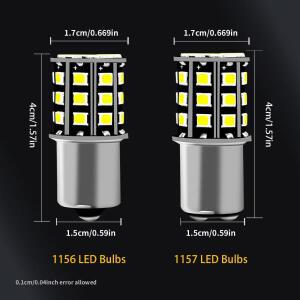 2개 2835 LED 칩 1156 S25 G18 BAY15d P21/5W 12V 24V 6000K 모터홈 트럭 트레일러 밴 자동차 바이크 오토
