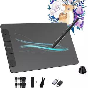 VEIKK VK1060PRO V2 드로잉 태블릿 단축키 8개 포함 10 x 6 인치 그래픽 펜 8192 레벨 배터리 프리 지원