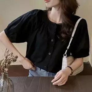 반팔블라우스 블랙 반팔 셔츠 여성 여름 예쁜셔츠 검정남방 검은색 검정와이 검은