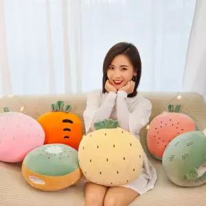 과일 디자인 쿠션 무릎담요 사무실 캠핑 인테리어극세사 캠핑용 휴대용 실용 차박용 소품 귀여운 실내 겨울