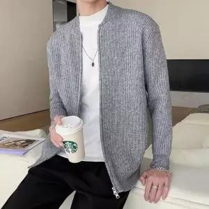 집업 가디건 남자가디건 남성 투웨이 긴팔 니트 슬림핏 겨울 골지 가을
