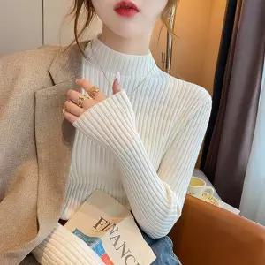 G126961_반하이넥 슬림 골지 긴팔니트 티셔츠목폴라 슬림핏 기본이너 라티 터틀넥