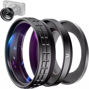 ULANZI 크리에이티브 ZV-1 광각/매크로 추가 렌즈 52mm 직경 소니 카메라 전용 강력한 접착식 백 어댑터 링