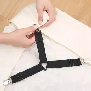 침대 시트 커버 홀더 블랙 고정 밴드 이불 밀림 방지