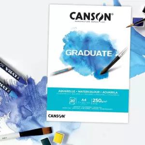 캔손 graduate 수채화패드 250g A4 20매미술준비물 스케치북 그림 수채용 크로키 드로잉