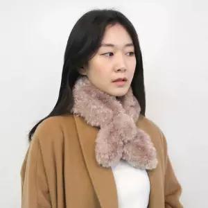 두두 퍼 고리 머플러 뽀글이 에코 목도리 여성 밍크워머 밍크 쁘띠 방한 넥워머