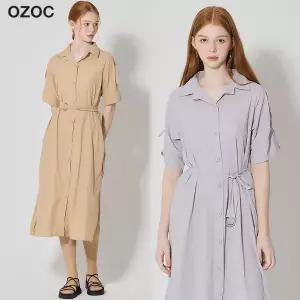 [오조크(OZOC)] 소매 스트링 셔링 벨티드 원피스 (택가격: 162000원)