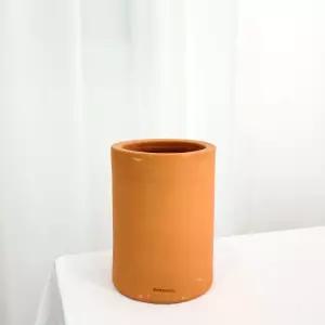 국산 수제 원통형 14x19cm 황토 토분화분 깔끔한 심플 인테리어 선물 빈티지 식물 꽃화분 정원