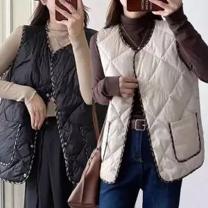 [하프클럽/골피아]여성 데일리 퀄팅 누빔 패딩 베스트 조끼 겨울 경량 아웃도어