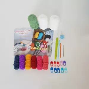 핸드메이드 뜨개실 컵받침 DIY 키트 티코스터 세트주방꾸미기 인테리어소품 뜨개질 취미용품 DIY만들기 테