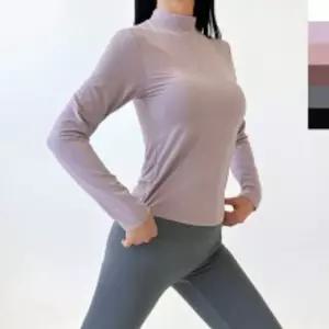 GSS ET6617 여자 소프트 터치 반목 폴라 티셔츠패드탑 패드 티셔츠 여성 긴팔 터틀넥 긴팔티 반티 여성티