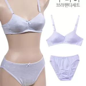 베이직한 2단계 주니어 브라 팬티 세트학생속옷 브래지어 셋트 2셋