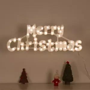 (은하수)LED 메리 크리스마스 글자 웜색 지니전구(49cm) (전원잭포함) (연결가능)장식 LED