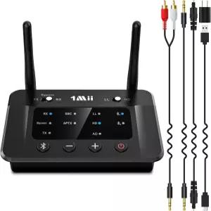 TV 홈 스테레오용 1Mii B03 Bluetooth 5.3 송신기 수신기 aptX 저지연/적응형/HD 무선 오디오