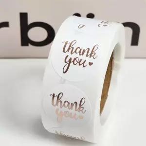 감사스티커 땡큐 대용량 원형스티커 선물포장 화이트 500매