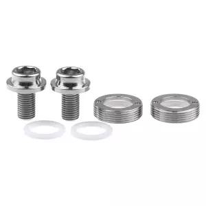 티타늄 M8x15mm 자전거 크랭크 암 고정 볼트 캡 포함 스퀘어 테이퍼 바텀 브라켓 나사용 2개 팩