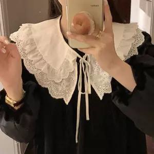 예쁜 페이크 레이스 넥카라 블라우스카라 넥케이프