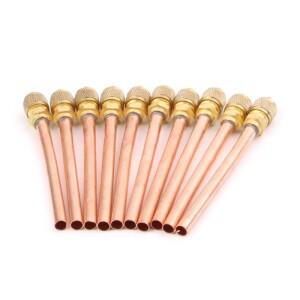 MEXI 10pcs 에어컨 냉동 액세스 밸브 6mm OD 구리 튜브 충전 부품