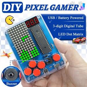 DIY 키트 전자 픽셀 게임 콘솔 LED 도트 매트릭스 디지털 튜브 디스플레이 납땜 STC15F2K60S2 MCU 양면 PCB