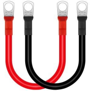 2Pcs 배터리 인버터 케이블 30cm 12V 구리 자동 방수 리드 트럭 바이크 오토바이 태양 RV 마린