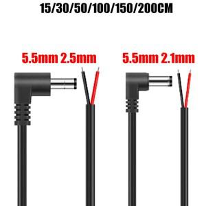 DC 전원 커넥터 L자형 5.5mm 2.1mm 수컷 직각 케이블 (5050 LED 스트립 조명 CCTV 카메라용)