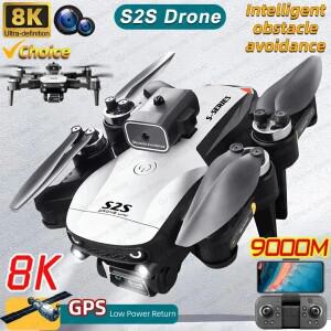 2025년 신형 S2S 드론 8K 프로페셔널 HD 듀얼 카메라 브러시리스 장애물 회피 항공 촬영 접이식 쿼드콥터