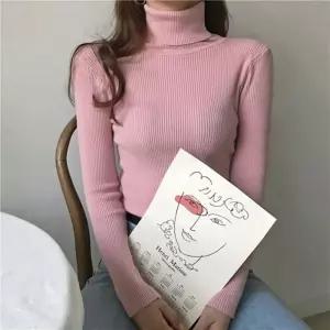 목티 터틀넥 니트 티셔츠 기본티 캐쥬얼 여자 티 면