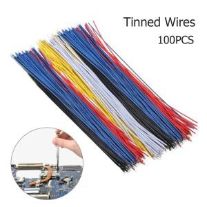 100피스 주석 도금 브레드 보드 PCB 솔더 케이블 26AWG 20cm 플라이 점퍼 와이어 도체 1007-26AWG 커넥터
