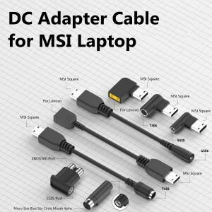 DC 전원 어댑터 커넥터 케이블 코드 MSI GE76 레이더 GT83VR 7.4x5.0 5.5x2.5mm-4 홀 컨버터