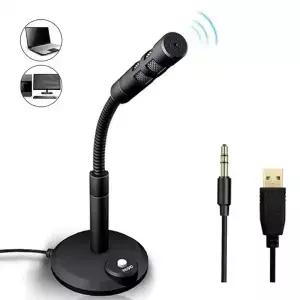 미니 35mm 스튜디오 마이크 USB 데스크탑 와이어 게임 음성 스탠드 홀더 PC 노트북 팟트