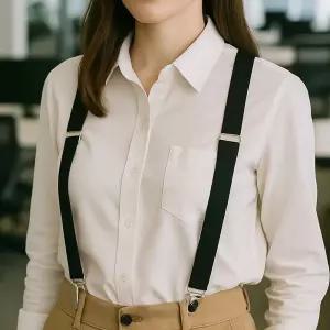 컬러 정장 멜빵 서스펜더 블랙 바지 멜빵끈