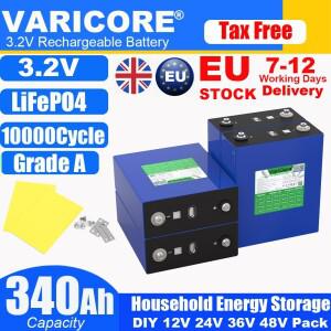 3.2V 340Ah Lifepo4 충전식 배터리 리튬 철 인산염 DIY 여행 태양 광 RV 캠핑카 셀 전송 알루미늄 세금