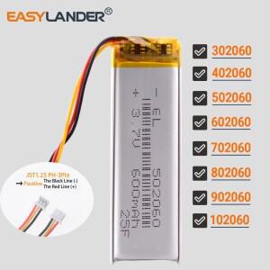 JST1.25 3P 602060 3.7V 800mAh 리튬 이온 리포 폴리머 배터리