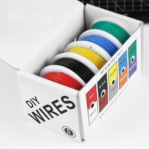 20-24AWG 전선 유연한 실리콘 와이어 22 게이지 연선 주석 도금 구리 5 색 16.4ft/5m 각 또는 32.8ft/10m