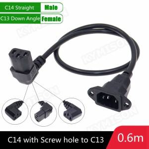 IEC320 C14 - C13 연장 코드 나사 구멍 및 각진 30cm / 길이 H05VV-F 3G 0.75MM